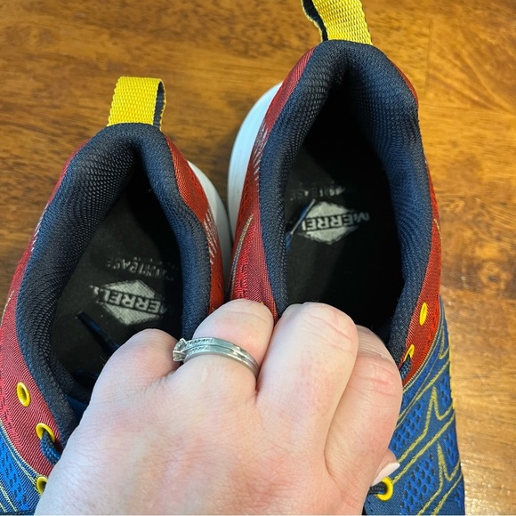 Merrell Men’s Moab flight red blue sneaker shoe size 8.5 - Picture 9 of 10